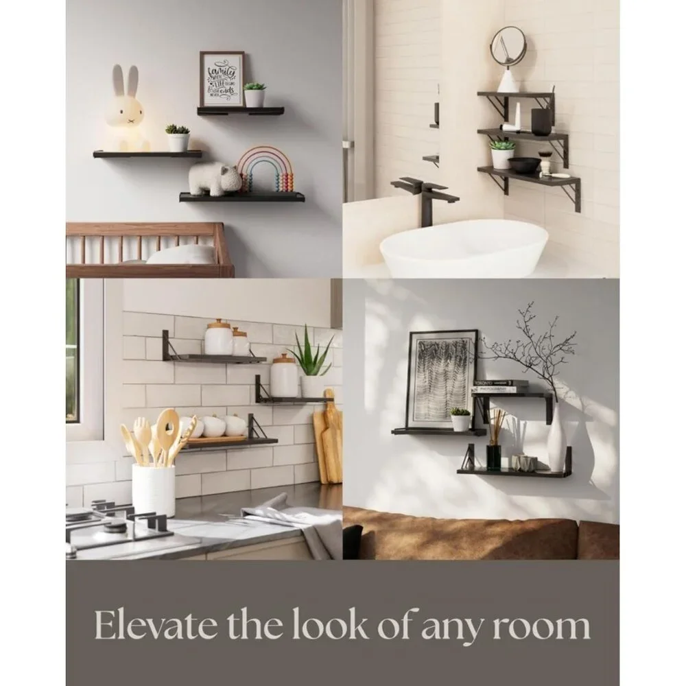 Wall Shelf Decor, Floating Wall Shelves for Living Room Kitchen Storage